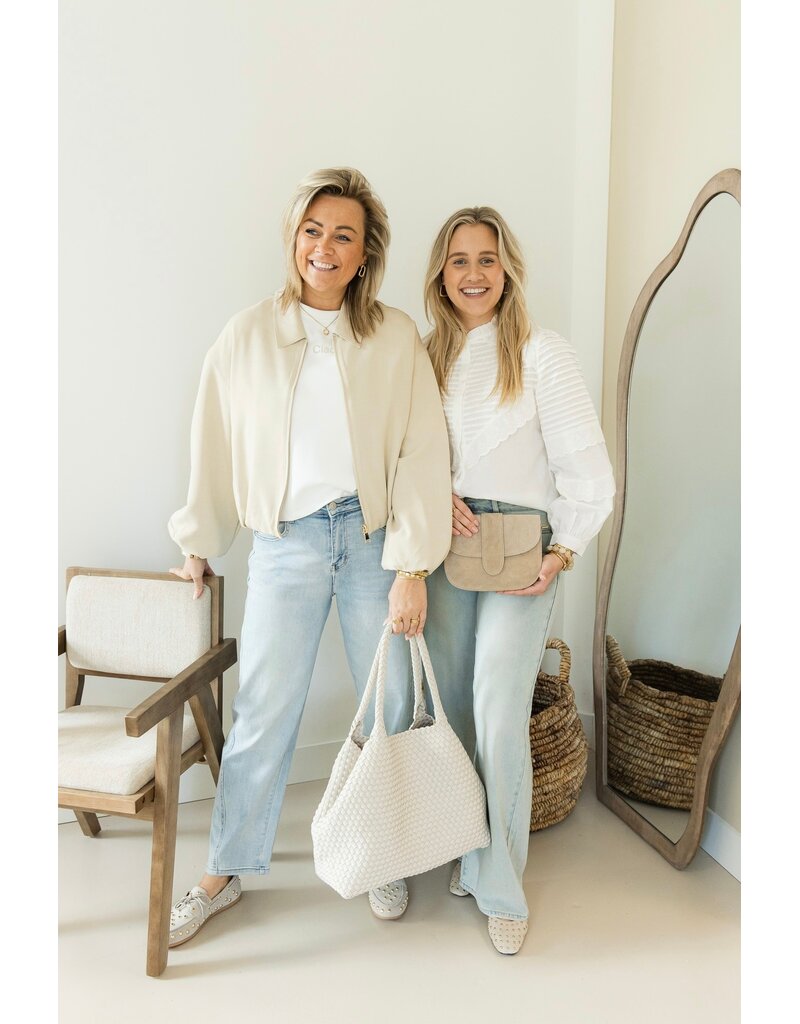 21Jewelz Bomberjasje met pofmouwen - ecru