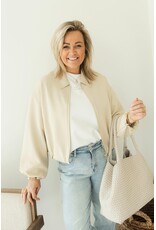 21Jewelz Bomberjasje met pofmouwen - ecru