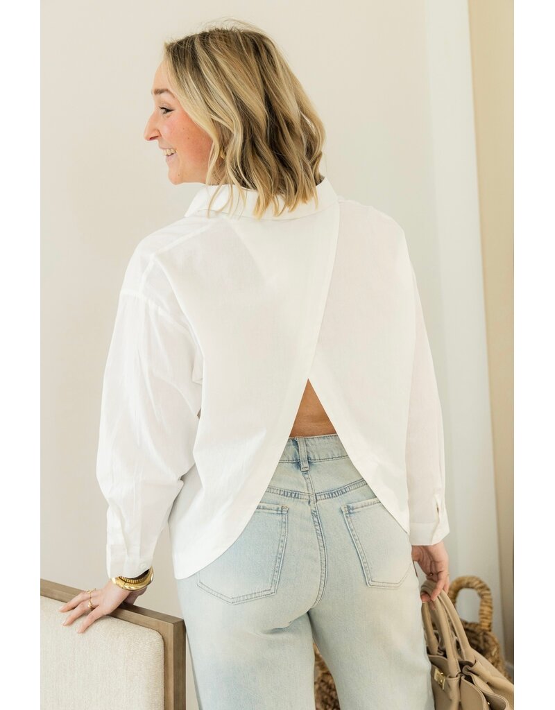 21Jewelz Blouse met overslag aan achterkant - wit