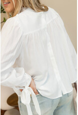 21Jewelz Effen blouse met strikjes - wit