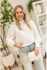 21Jewelz Effen blouse met strikjes - wit