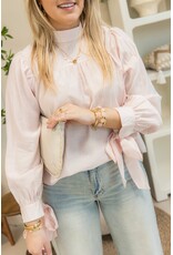 21Jewelz Effen blouse met strikjes - roze