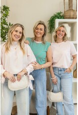 21Jewelz Effen blouse met strikjes - roze