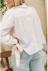 21Jewelz Effen blouse met strikjes - roze