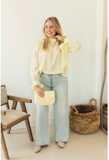 21Jewelz Effen blouse met strikjes - geel