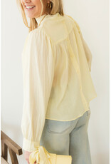 21Jewelz Effen blouse met strikjes - geel