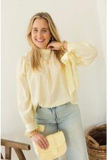 21Jewelz Effen blouse met strikjes - geel