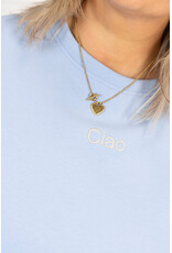 21Jewelz Boxy shirt met tekst "Ciao" - blauw