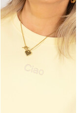21Jewelz Boxy shirt met tekst "Ciao" - geel