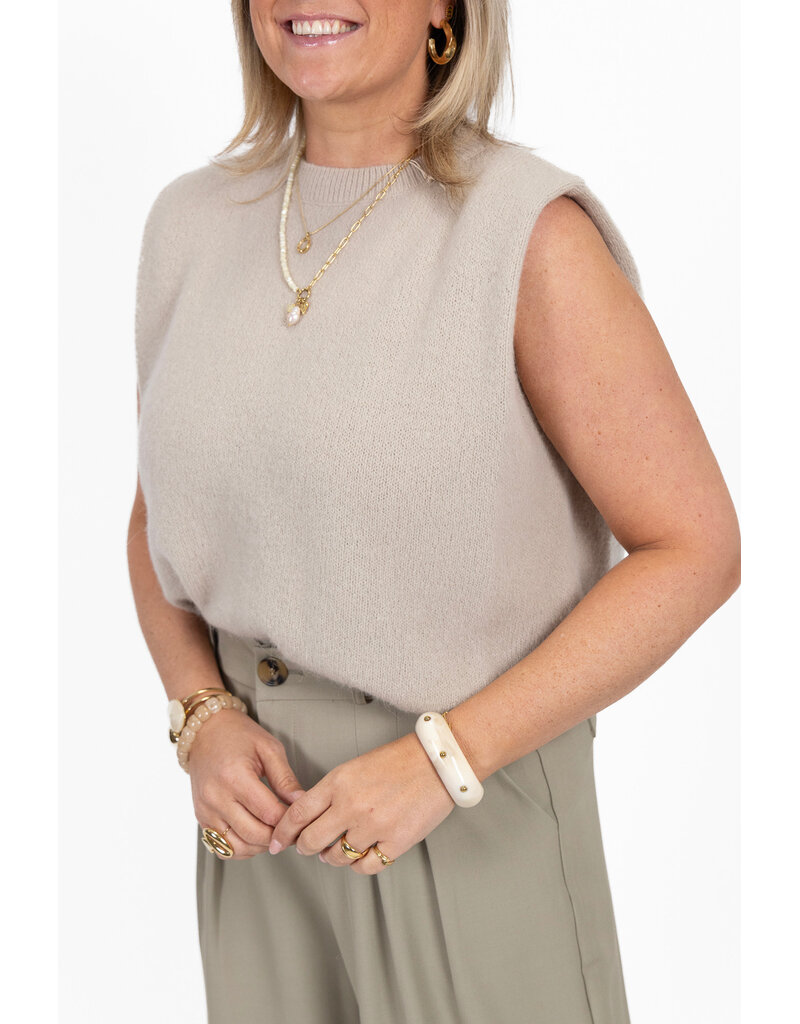 21Jewelz Wollige mouwloze top - beige