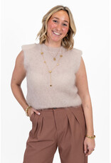 21Jewelz Mohair top met schoudervulling - beige