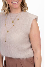 21Jewelz Mohair top met schoudervulling - beige