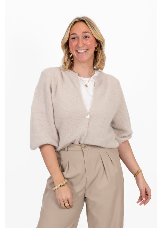 21Jewelz Wollig vestje met schoudervulling - licht beige