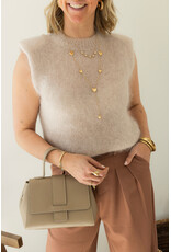21Jewelz Mohair top met schoudervulling - beige