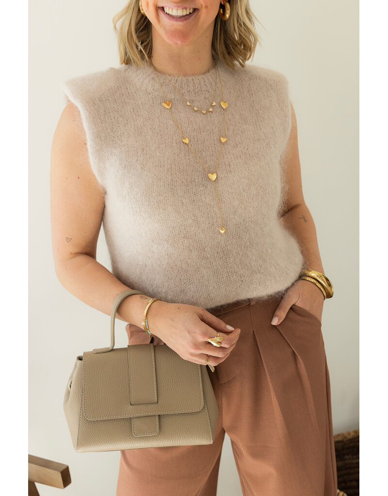 21Jewelz Mohair top met schoudervulling - beige