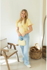 21Jewelz Blazer met korte mouwen & knoopdetail - geel