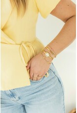 21Jewelz Blazer met korte mouwen & knoopdetail - geel