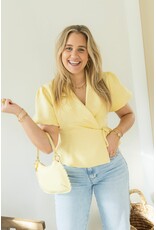 21Jewelz Blazer met korte mouwen & knoopdetail - geel