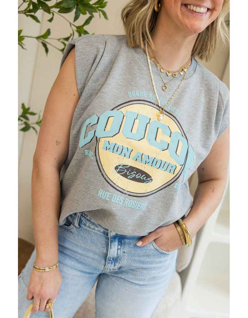 My Jewellery My Jewellery | Grijze top "Coucou"