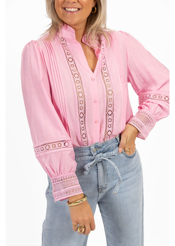 21Jewelz Kanten blouse - roze