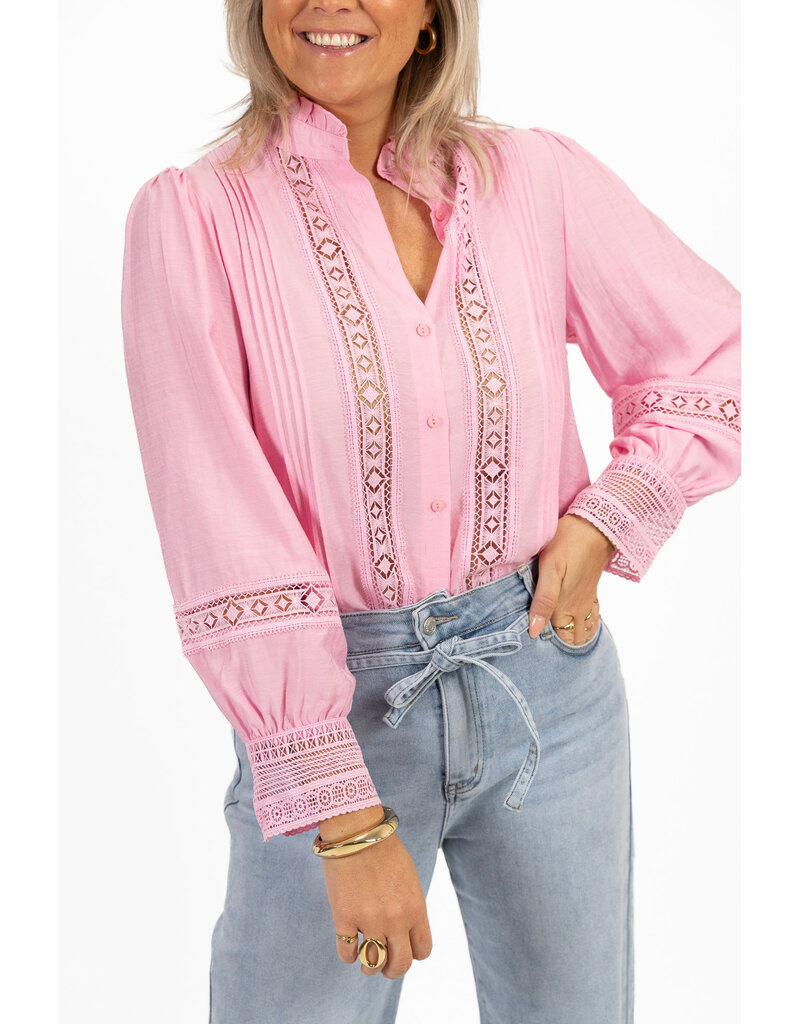 21Jewelz Kanten blouse - roze