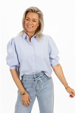 21Jewelz Basic cropped blouse - blauw gestreept