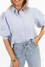 21Jewelz Basic cropped blouse - blauw gestreept