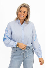 21Jewelz Blouse met strepen & borduursel - blauw