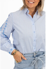 21Jewelz Blouse met strepen & borduursel - blauw