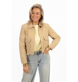 21Jewelz Kort effen jasje met zakken - beige
