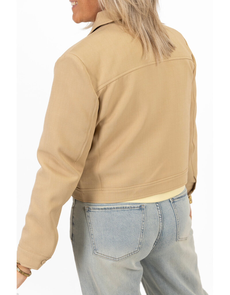 21Jewelz Kort effen jasje met zakken - beige