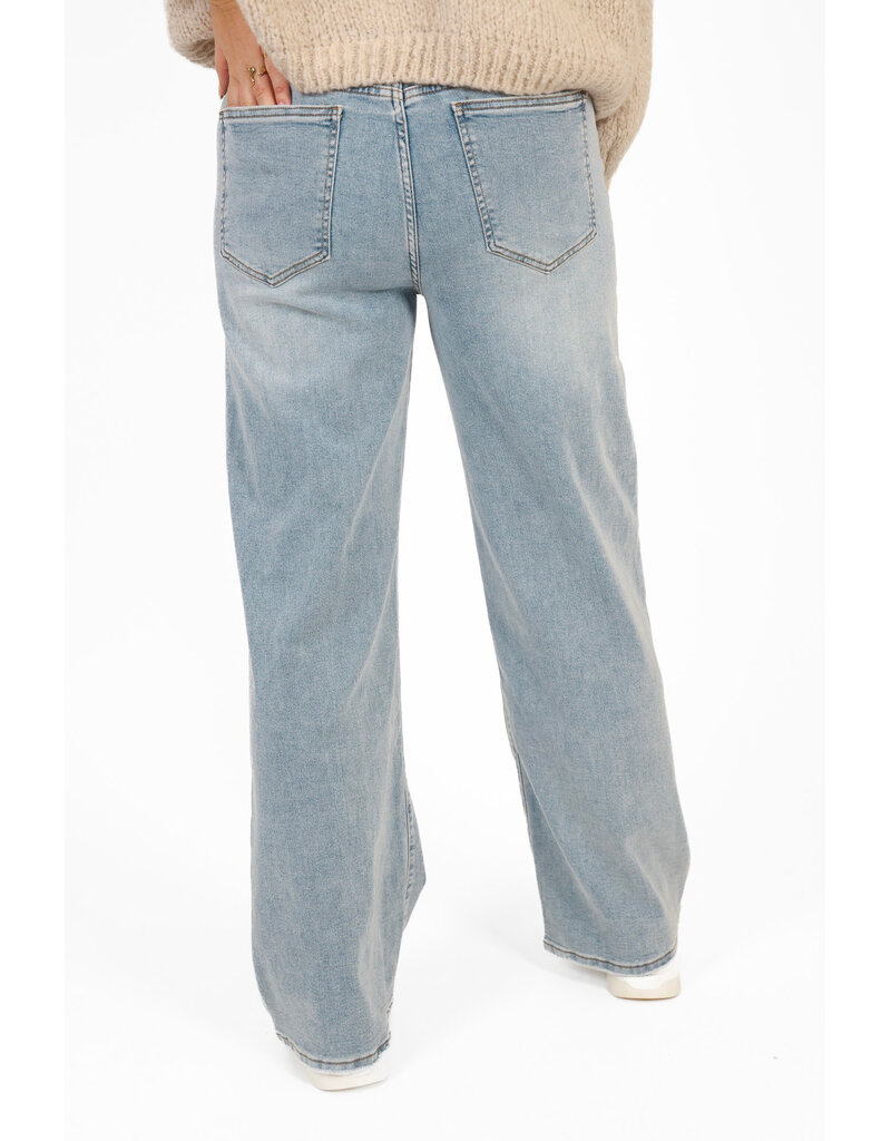 21Jewelz Wide leg jeans met strik detail - lichtblauw