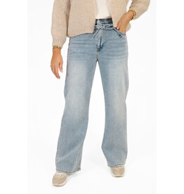 21Jewelz Wide leg jeans met strik detail - lichtblauw