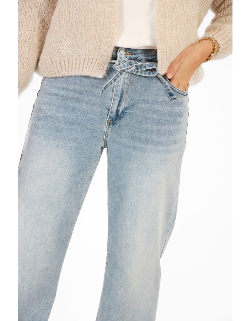 21Jewelz Wide leg jeans met strik detail - lichtblauw