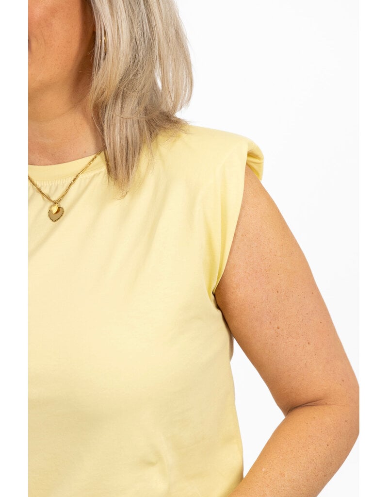 21Jewelz Mouwloze top met schoudervulling - effen geel
