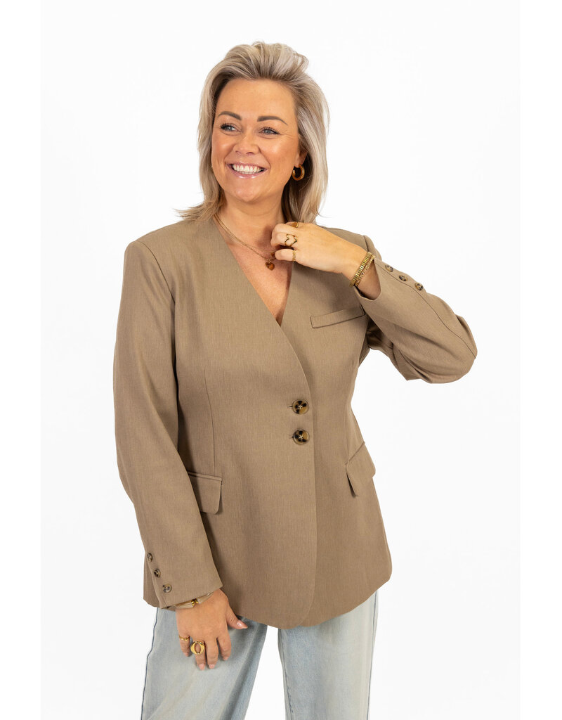 21Jewelz Overslag blazer met koordje - taupe