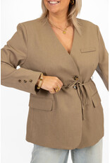 21Jewelz Overslag blazer met koordje - taupe