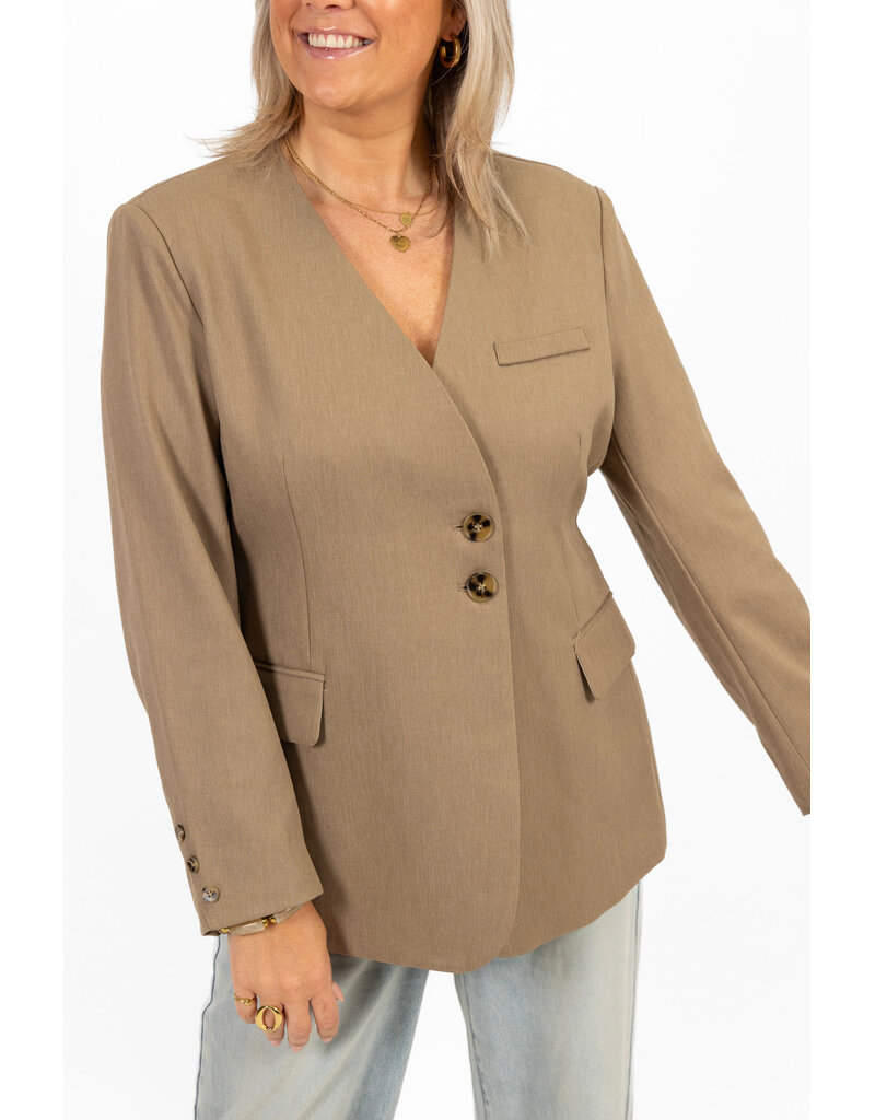 21Jewelz Overslag blazer met koordje - taupe