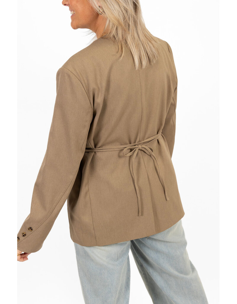 21Jewelz Overslag blazer met koordje - taupe