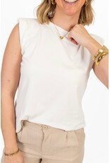 21Jewelz Mouwloze top met schoudervulling - effen wit