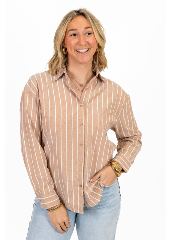 21Jewelz Gestreepte basic blouse - beige