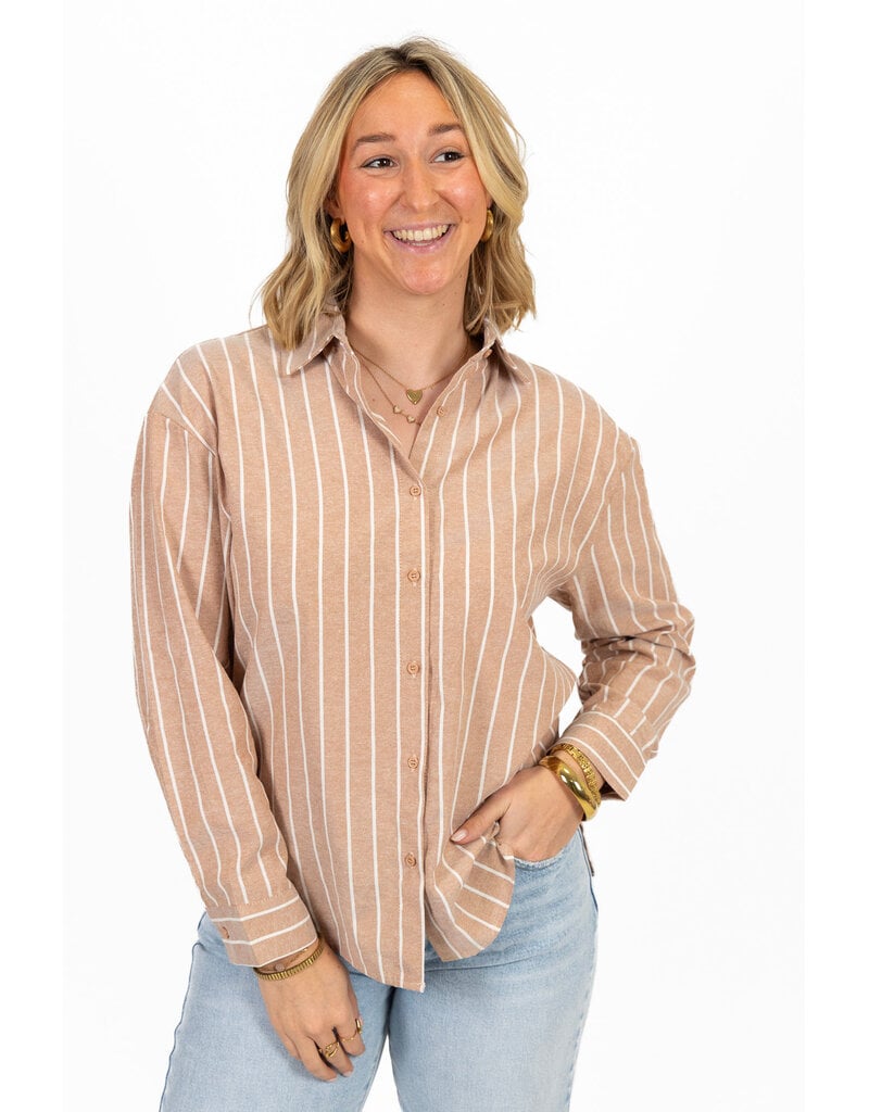 21Jewelz Gestreepte basic blouse - beige