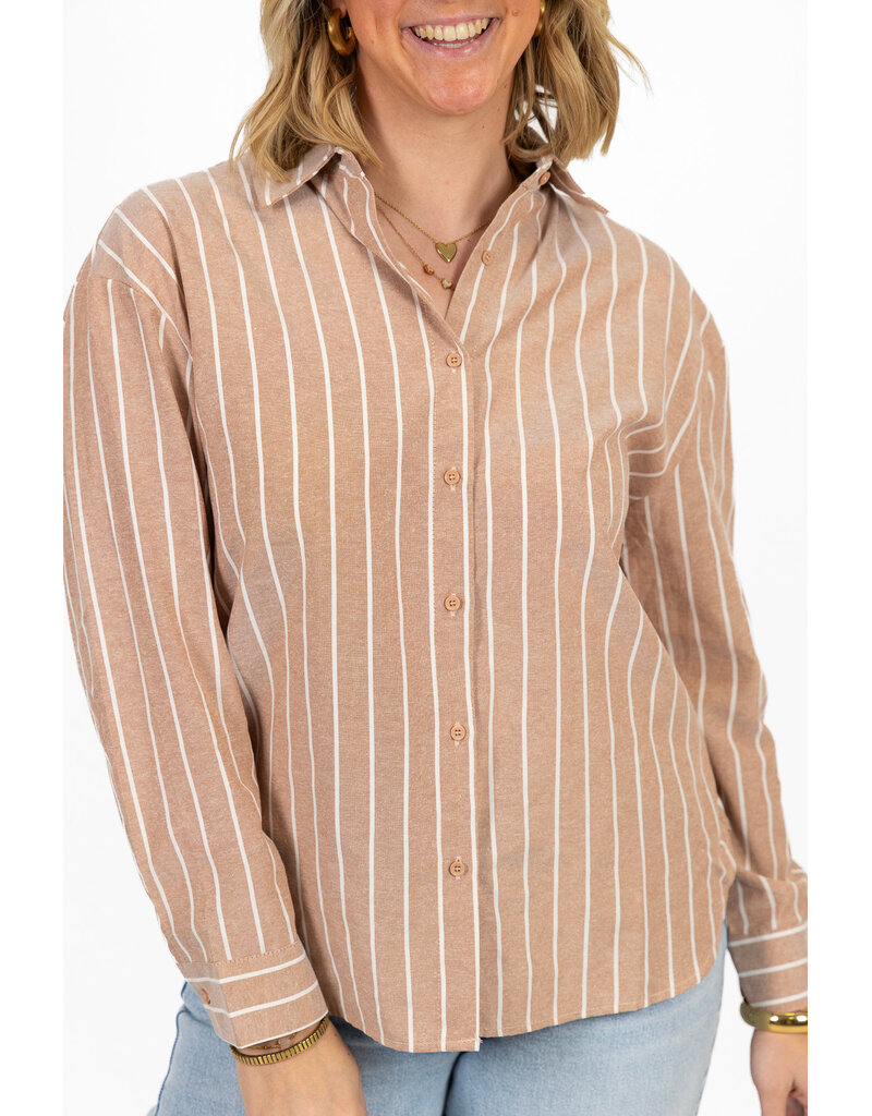 21Jewelz Gestreepte basic blouse - beige