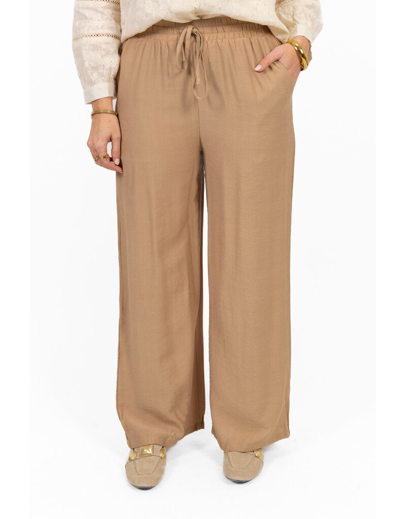 21Jewelz Soepelvallende broek met elastiek - beige