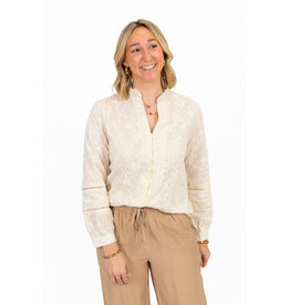 21Jewelz Kanten blouse met bloemetjes -  ecru