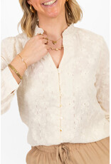 21Jewelz Kanten blouse met bloemetjes -  ecru