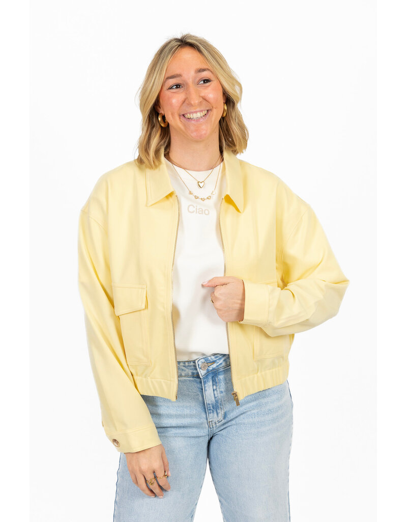 21Jewelz Gele bomber met kraagje