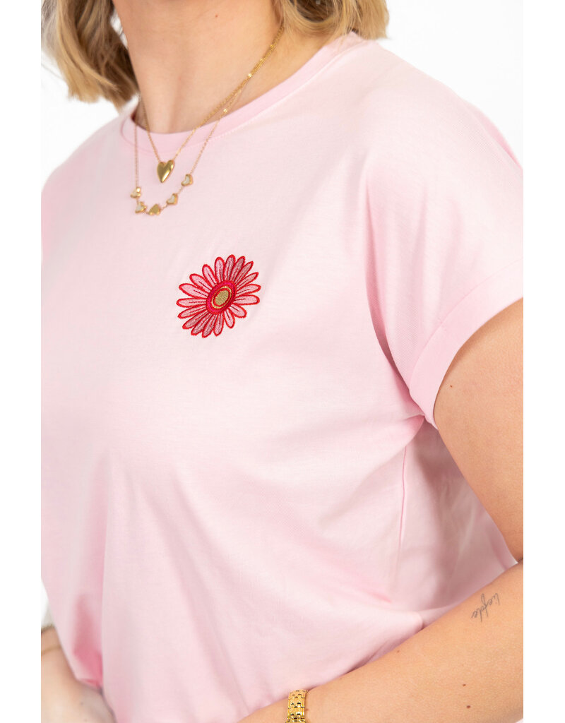 21Jewelz T-shirt met bloem - roze