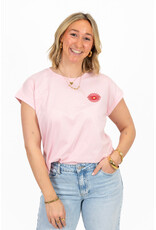 21Jewelz T-shirt met bloem - roze