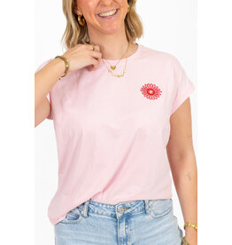 21Jewelz T-shirt met bloem - roze